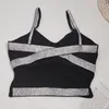 Women's Shapers Sexy Camisoles Female Cross Back Solid Color Lingeries For Sport Fitness Padded Tanks Underwear A02