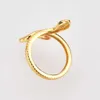 Andywen 925 Sterling Silver Gold Regulowane pierścienie węża Big Animal Resizable Luksusowe Okrągłe Okrągłe Kobiety Fine Ring Jewelry 210608