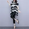 Women's Two-Piece Suits Summer New Western Style Elegant Tassel Zebra Print Casual Blouse & Fashion Black Skinny Pants Plus Size X0428