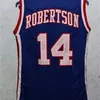カスタム009ユース女性＃14 Oscar RobertsonシンシナティロイヤルズブルーバスケットボールジャージーサイズS-5XLまたはカスタム任意の名前またはナンバージャージ