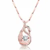 Crystal Womens Necklaces Pendant Smart Swan Silver female Set zircon lovely Lake gold plated