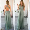 Sexy Kleid Frauen Multiway Wrap Cabrio Bandage Rot Lange Party Brautjungfern Infinity Robe Maxi es LR1203 210531