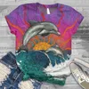 T-shirts pour femmes T-shirt pour femmes Plus taille sous-marin Animal World Print Femmes 2022 Dolphin Graphic Tee 3D Tops d'été imprimé