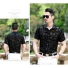 Luxe heren geometrische borduurwerk kant shirts sexy slanke fit See-through shirt mannen party event prom sociaal shirt voor mannelijke 210522