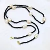 Pendant Necklaces 5 Pcs Black Beaded Pearls Chain Handmade Long Glass Fashion Jewelry Mask Sun-glasses 90064