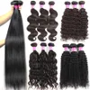 34 15 polegadas Human Remy Bundles de cabelo com laço Frontal Fechamento Corpo em linha reta Água Profunda Onda Solta Jerry Kinky Curly Brasileiro Virgem 3 4 Weave Extensão de trama 10A Grau