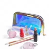 Waterproof Dream Colorful Bling Bling Holographic Beauty Organizer Pouch Clear Iridescent Clutch Makeup TPU Shell Cosmetic Bags