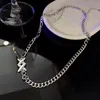 Punk -stijl hiphop asymmetrie ketting ketting voor vrouwen mannen x letter titanium choker Koreaanse mode nek sieradenketens