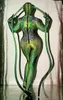 Rompers Halloween Party Green Alien Animal Cosplay Costumi Women Novelty Ruolo Full Cover Show Show Dancer Stage Performance Outfit W
