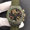 Zegarek męski używa materiału z włókna węglowego do budowy obudowy z 7750 ruchem pomalowania Procesu Procesu Proces Proces Sapphire Mirror213f