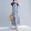 Shanghai Story Long party dresses vintage Qipao cotton linen traditional clothing Oriental gown Chinese Women's elegant Cheongsam