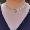 Couleur papillon pendentif collier pour femmes filles Boho perles brin femmes clavicule chaîne colliers plage bijoux cadeau