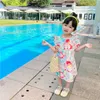2020 الصيف طفل الفتيات اللباس الأزياء الكورية تحلق كم الأميرة اللباس القطن طفل الاطفال فساتين 2 3 4 5 6 سنوات طفل اللباس Q0716