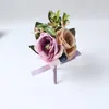 Meldel brudtärna brud bröllop boutonniere stift rose handled corsage manschett armband blommor brosch vittne prom dekorativa kransar