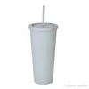 80pcs 22OZ cups Matte Colored Acrylic Tumblers with Lids and Straws Double Wall Plastic Resuable Tumbler