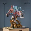 Novelty artiklar Eagle Horse Lion Skulptur prydnad färg oljemålning harts staty för inredning hem dekor modell kreativt vardagsrum hantverk