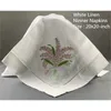 Satz von 12 Taschentüchern weißes Leinen Hemstitched Geschirrtuch -14x22 "Tuch Guest Hand Teller Handtücher Stickerei Blumen