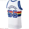 Anpassad sömnad Dikembe Mutombo #55 Jersey White Mens Throwbacks baskettröjor Billiga män kvinnor ungdom