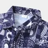 Paisley Drukuj Koszulki Mężczyźni Summer Casual Mens Aloha Shirt Beach Holiday Hawaiian Camisas Patchwork Oddychająca Koszulka Homme 210524