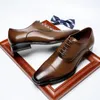 размер 39-44 мужская модельная обувь лоферы вырезы черный коричневый офис Caree вечерние свадебные туфли кожа печать