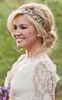 Stunning Country A-Line Wedding Dress Spring Long Sleeves Beaded Bohemian Lace Plus Size Bridal Gowns213S