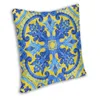 Kudde/dekorativ kudde portugisisk azulejo plattor fyrkantiga fall polyester dekorativ bl￥ Delft porslin mode kudde omslag