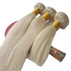 Peruaanse virgin humanhairs extensions rechte golf dubbele inslagen haarproducten 1026 inch blonde straight gratis dhl