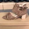 Kobiety Wysokie obcasy Kryształy Kryształy Sandał Peep-Toe Skórzane Buty Moda Hollow Out Sandals Lato Chunky But Z Szybkiem Zipper Rozmiar 35-43 12