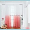 커튼 데코 엘 공급 Gardencurtain Drapes! 현대 그라데이션 컬러 창 얇은 명주 깎아 지른 드레이프 밸런스 침실 장식 홈 텍스트 1 드롭 드