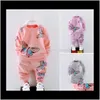 Peuter Baby Kleding Baby Shirt Topspants Butterfly Tracksuit Set Rujxc Sets MQTTE