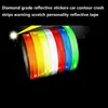 1,5 cm * 5m Diamant Grade Nacht Reflektierende Bänder Auto Aufkleber Verkehrssignal Fluoreszierende orange gelb grün Motorrad Fahrrad Rad Rim Aufkleber reflektieren Band