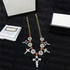 Kleurrijke Strass Hangers Ketting Glanzend Kristal Koperen Ketting Luxe Brief Vrouwen Valentijnsdag Jubileum Geschenken Prachtige Sieraden 243k