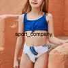 2021 Barnens badkläder Tvåbitar Leaf Print Baddräkt för tjejer Sommar Bikini Sats Barn Baddräkt Lovely Toddler Teen Baddräkt