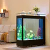 Aquarien Licht Luxus Aquarium Wohnzimmer Hause Boden Große Mittlere Unterbereiche Bildschirme Glas Aquarium Ökologische Veränderung Water277Z