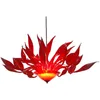 Salle à manger éclairage lampe de luxe en verre soufflé à la main pétale lustre lumière LED couleur rouge fleur pendentif lumières pour hôtel maison décoration 32 par 20 pouces