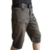 S-5XL Men's Classic Outdoor Waterproof Hiking Fishing Shorts Military Multi-pocket Tactical Cargo No Belt 210716