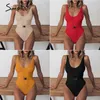 Sexy Push Up One-peace Bikini Kobiety Wysokie cięte Biała Samica Swimsuit Summer Beach Wear Wear Damskie Swimwear Playsuit 210414