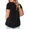 Stor storlek sommar kvinna T-shirt Loose Short Sleeve Solid Slim Tshirts Kvinna Fat MM Plus Storlek Kvinnor Kläder Storlek Tops X0628