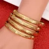 Dubai India Charm Cuff Bracelet For Women Girls 4pcs Openable Gold Plated Bangles Hand Jewelry Arab Gift