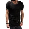 MEN039S THIRTS 2021 SOMMER SOLID CORK SLIM FITS Kurzarm T -Shirt Casual Fashion Ripped Loch T -Shirt O Hals T -Shirt Homm8456492