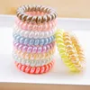 New Women Scrunchy Girl Hair Coil Rubber Hair Bands Ties Rope Ring Ponytail Holders Telephone Wire Cord Gum Hair Tie Bracelet 807 X2