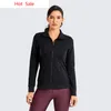 Women's Cotton Full Zip Workout Outwear Slim Fit Running Track Jacket with Pockets