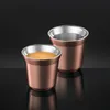 80ml 160ml Set di 2, Tazze da caffè Set di tazzine da caffè in acciaio inossidabile a doppia parete, Tazze da caffè isolate Durano per anni Facile da pulire 210409