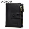Lachiour Genuine Leather Coin Pocket Zipper Real High Quality Purse cartera Wallets