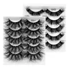 Nya 5PAIRs 3D-faux mink falska ögonfransar Dramatiska tjocka fransar Extension Multilayer Crossed Fluffy Fake Eyelash Makeup Tool