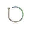 Body Jewelry F136 Titanium Fake Nose Piercing 18G 20G D Shaped Tragus Helix Nariz Stud Earring Hoop Septum Ring Nostril