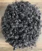 15mm Afro Curl 1B Full PU Toupee Mens Wig Brazilian Remy Human Hair Replacement 12mm Curly Lace Unit for Black Men Express Delivery