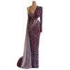 Na zamówienie fioletowe cekinowe sukienki wieczorowe dla kobiet koraliki V Sexy Suknie balowe Formalne sukienka syrenka 2994965