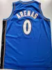 Aangepaste oude tijd Arizona Wildcats #0 Gilbert Arenas College basketbal Jersey kleur marineblauw rood wit geel