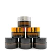 5g 10g 15g 20g 30g 50g Amber Brown Glass Jar Empty Refillable Cream Bottle Cosmetic Makeup Storage Container with Gold Silver Black Lid and Inner Liners